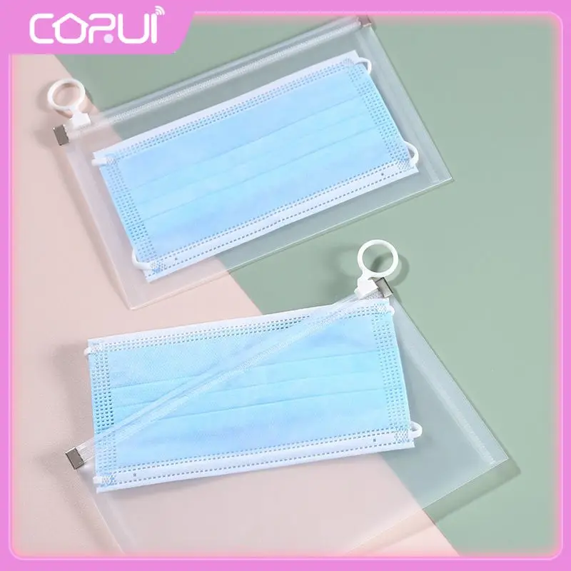 

1/A6 PVC Waterproof Pen Bag Zip Lock Loose-leaf Storage Pouches Matte Clear Document Bag Stationery Storage Anti Dust Bag