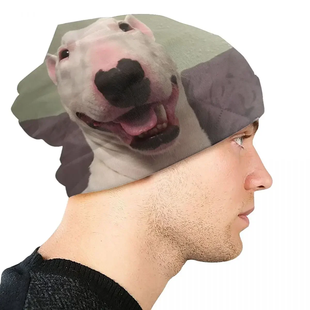 Шапки с капюшоном бультерьера уличная вязаная шапка для женщин и мужчин зимние