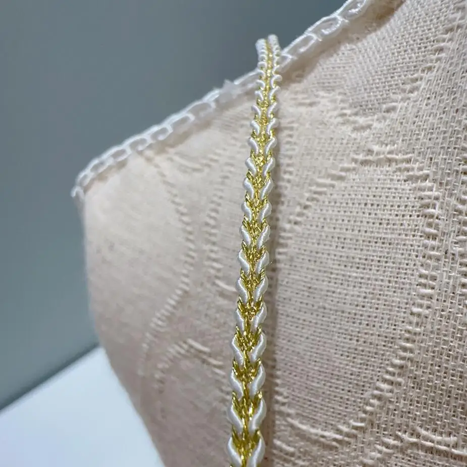 5 метров золотистая цветная мини кружевная отделка Лента изогнутая швейная