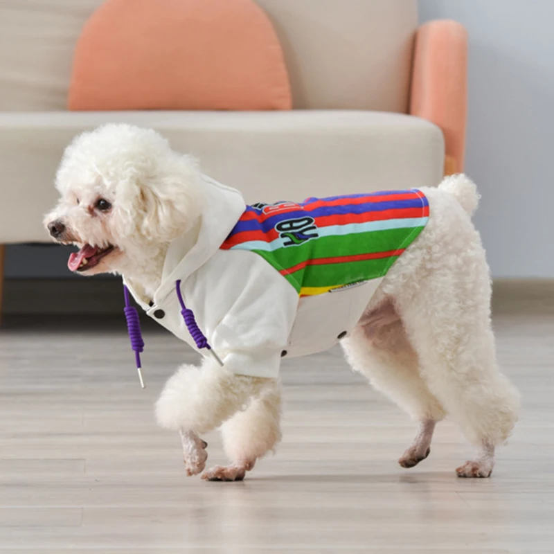 

Весенне-осенняя одежда для домашних животных для маленьких собак, модное Полосатое пальто, пудель, Шиба-ину, одежда для собак