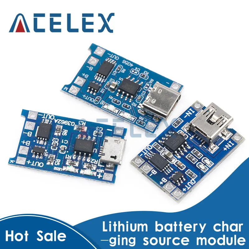 

5PCS 18650 1A Lipo Battery Charging Board Charger Module lithium battery DIY MICRO Port Mike USB New Arrival TP4056 MINI USB