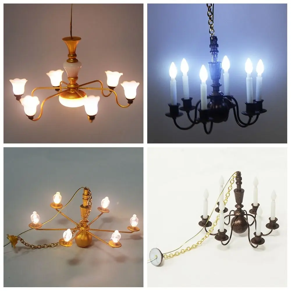 

Реалистичная модель в стиле сцены, стол с песком, 3 в, люстра для кукольного дома, Миниатюрная лампа светодиодный, потолочная лампа, мебель дл...