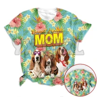 2022 summer fashion men t shirt basset hound mom tropical 3d all over printed t shirts funny dog tee tops shirts unisex tshirt