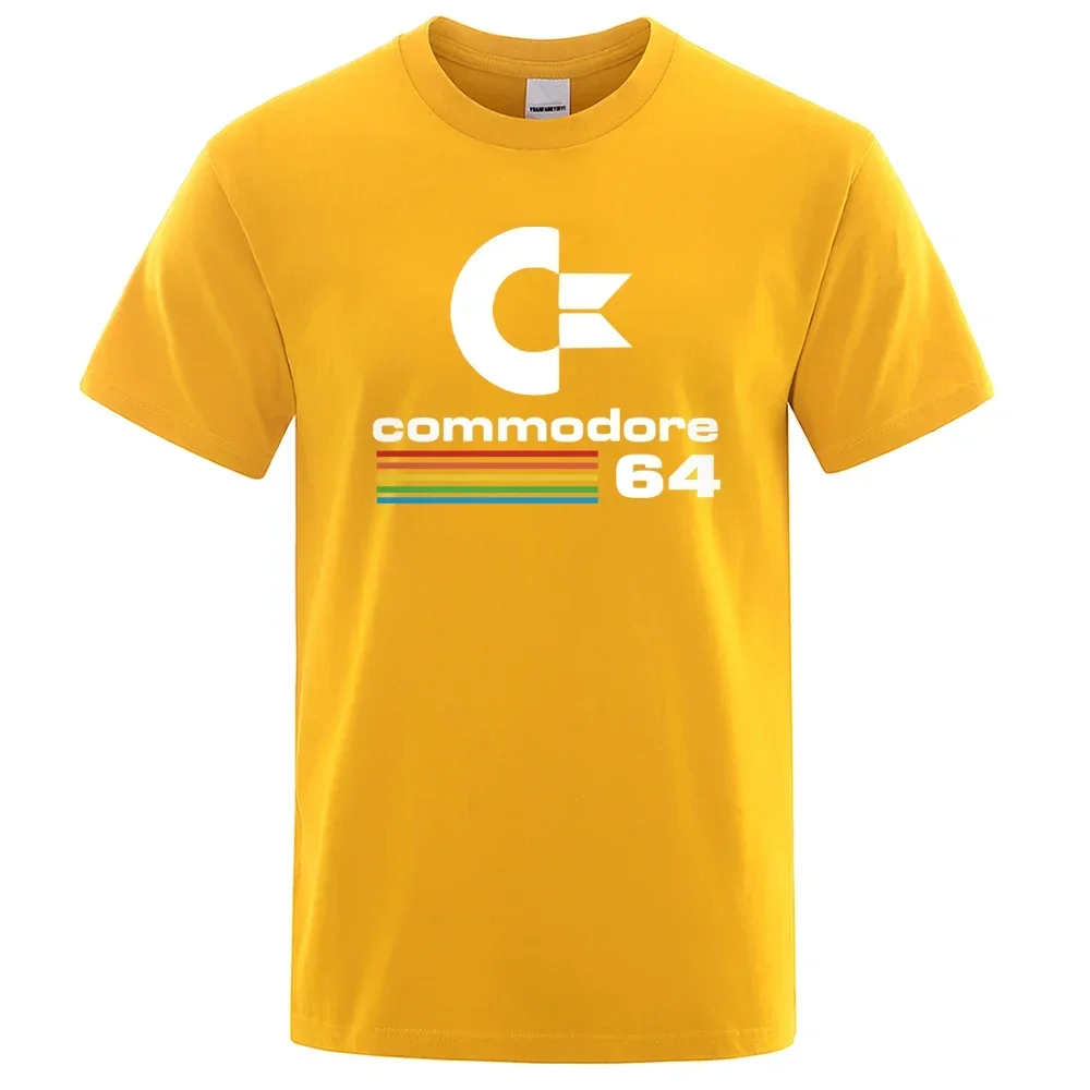 Фото Новая модель свободных мужских футболок Summer Commore 64 с принтом, футболка C64 SID Amiga в ретро-стиле, стильный дизайн, уличная футболка с коротким рукавом из хлопка. №4