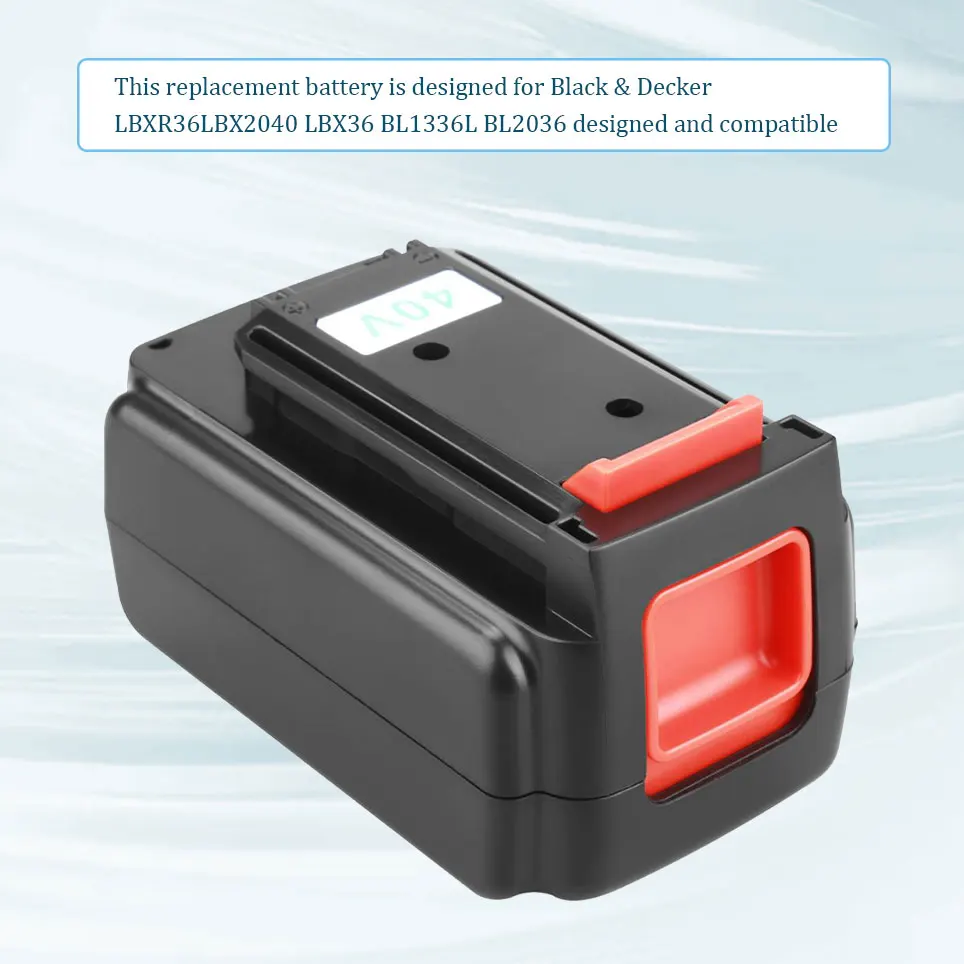 

2022 3000mAh Black and Decker40V Max Lithium Battery Replacement LBX2540 LBX2040 LBX1540 LBXR36 LBX36 LBXR2036