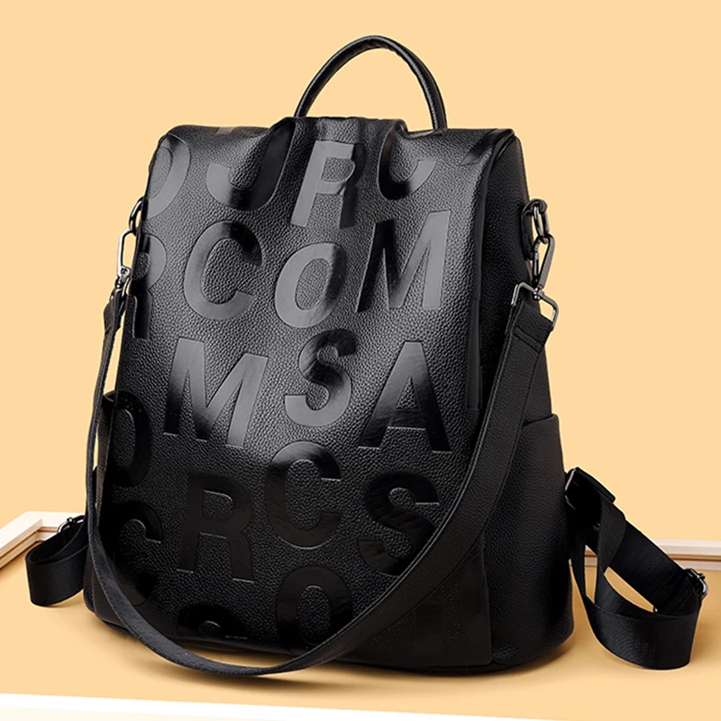 

Новинка 2023, женский рюкзак, высококачественный рюкзак из мягкой кожи, школьные сумки для девочек, вместительный дорожный рюкзак с защитой от кражи