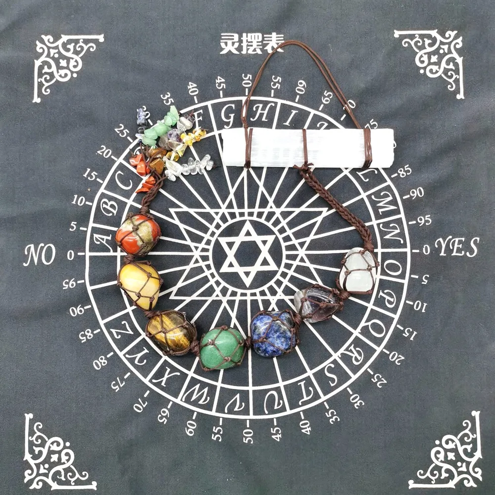 Natural crystal plaster stick with mineral crystal tassel pendant door window decoration hanging car interior amulet ornament