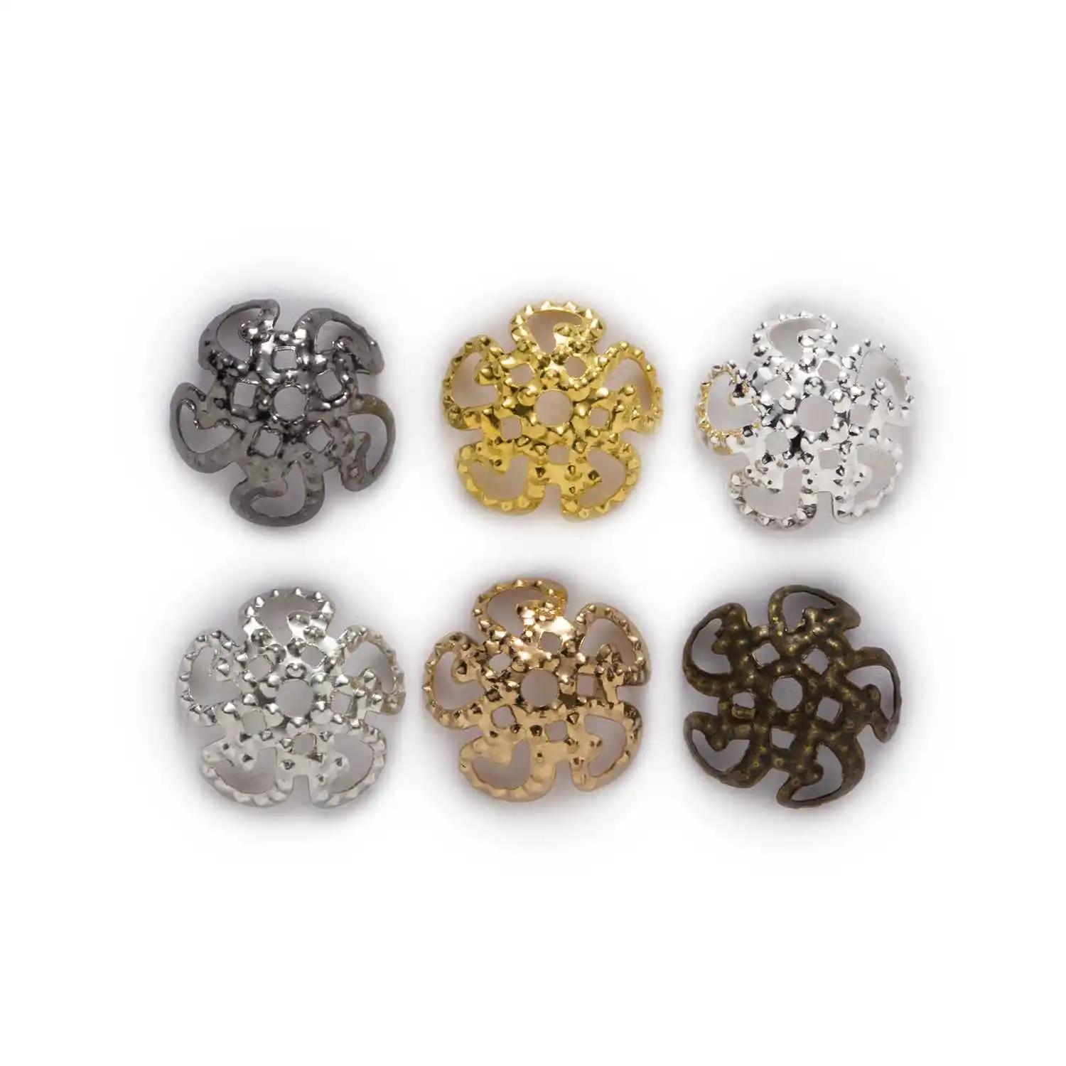 

100pcs Hollow Retro Beads Caps Cups Spacer End Pendants Connectors Findings Jewelry Making Accessories 8-10mm