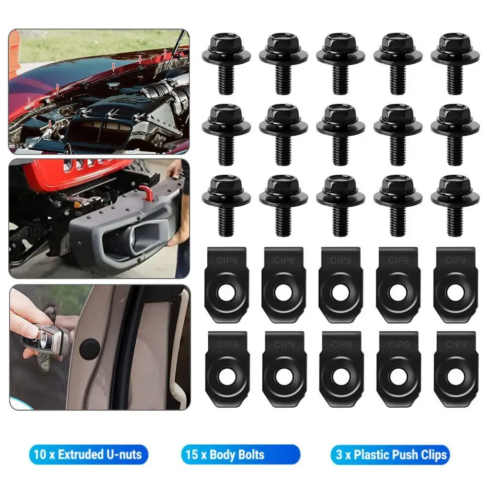 Защитная накладка для двигателя, комплект из 28 зажимов для винтов, болтов, гаек, совместимых с Infiniti G35, G37, FX35, FX45, EX35, 370Z
