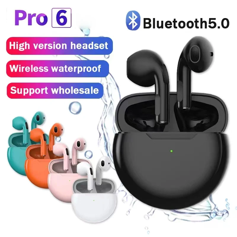 

Air Pro 6 Bluetooth Earphone Wireless Headset Earplus Earbuds Stereo Bluetooth-compatible For iPhone Xiaomi Huawei Samsung TWS