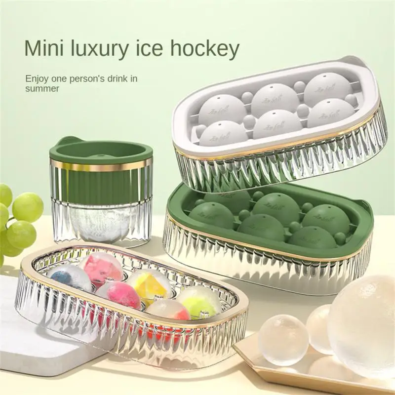 

6 Hole Kitchen DIY Silicone Ice Box Ice Cream Maker Tool Cube Makers Round Ice Hockey Ball Ice Mould Bar Party Accessories