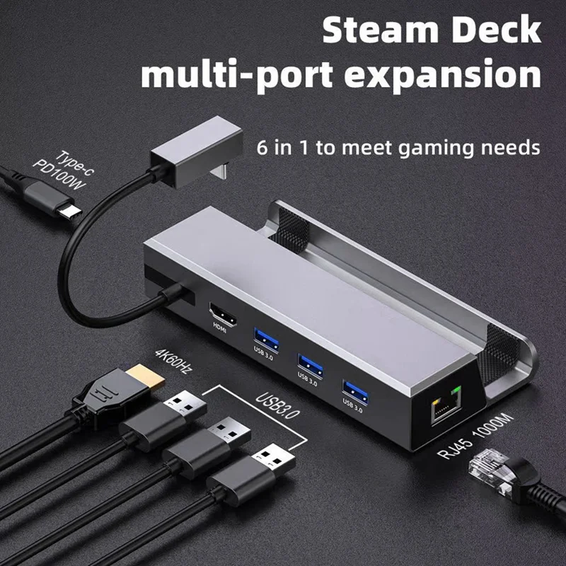 Многофункциональный видео конвертер Steam Deck 6-В-1 для игровой консоли
