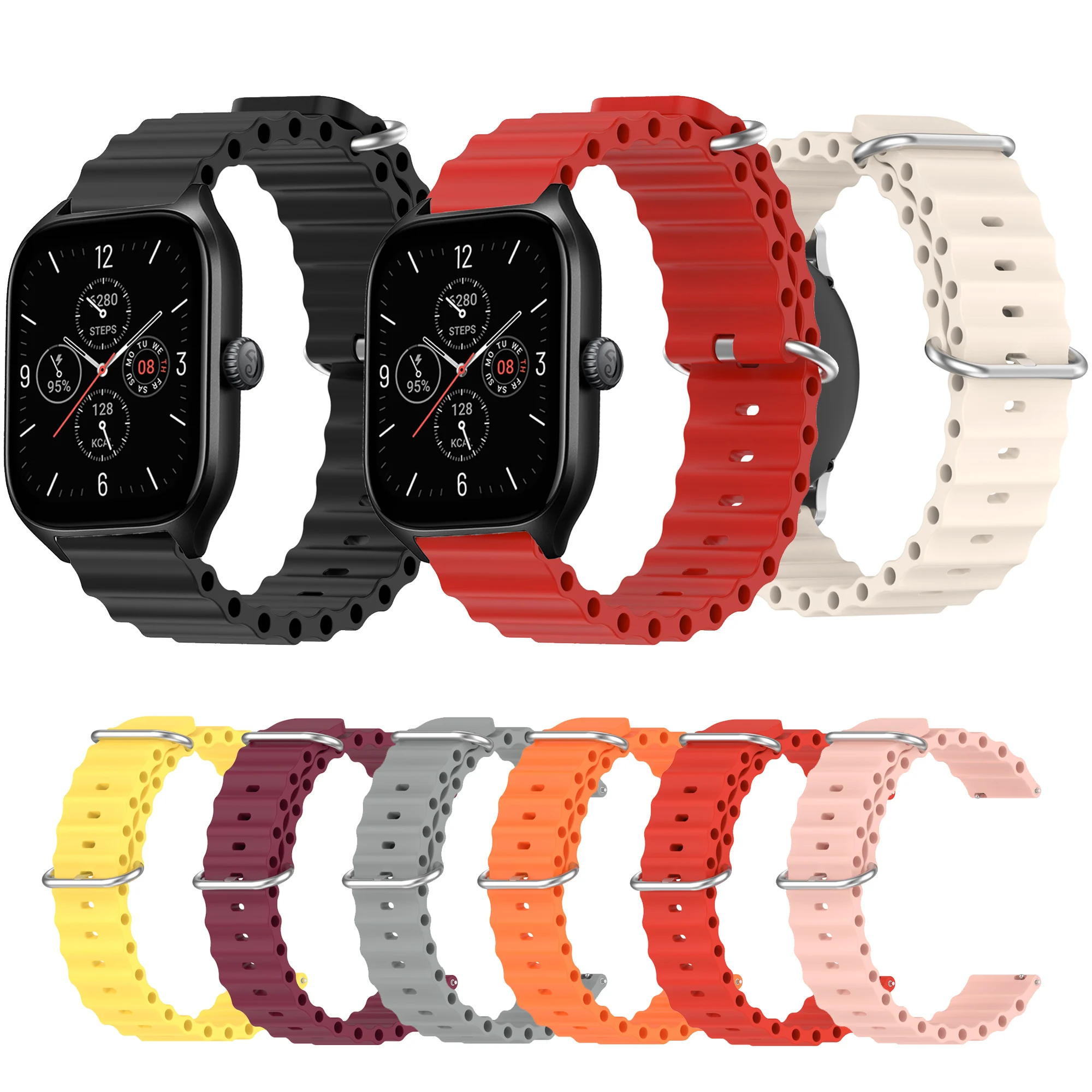 Ремешок силиконовый для Huami Amazfit GTS 4/3/2/2E/GTS4 mini 20 мм 22