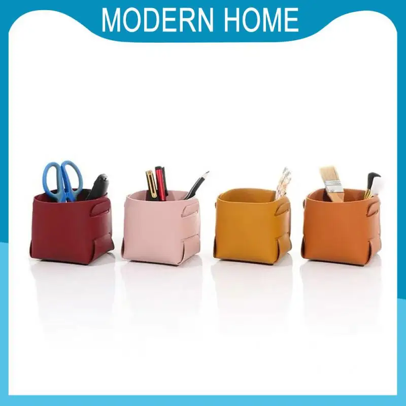 

Nordic Storage Tray Porch Key Pu Storage Basket 2023 Multifunctional Pen Holder Remote Control Storage Box Sundries Desktop