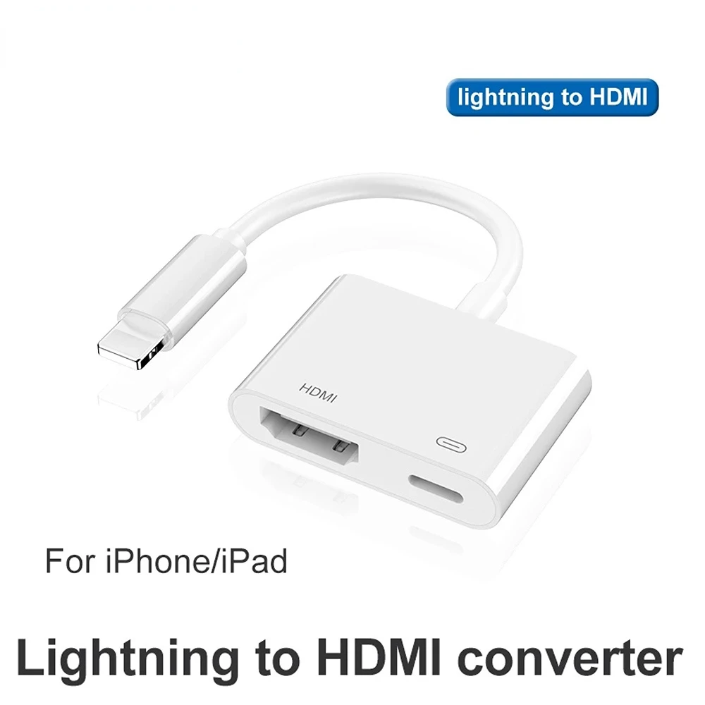 Novo-Adaptador De convertidor HDMI Para teléfono móvil, Adaptador adecuado Para iPhone, iPad, Apple, TV Com o Mesmo Cabo De Tel