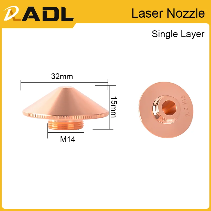 

Лазерное сопло D32 H15 M14 калибр 0,8-6,0 для Raytools Precitec WSX