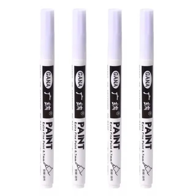 

QIANKONG Перманентные маркеры 4 шт., белые, черные, 0,7 мм