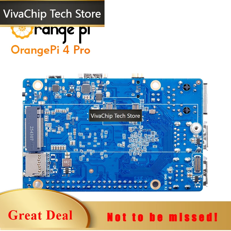 Фото VivaChip TechOrange Pi 4 Pro 12 ГБ LPDDR5 + блок питания, чип Allwinner A733, NPU 3 TOPS, Wi-Fi 6.0 + BT 5.4, слот M.2 M-Key, одноплатный. №1