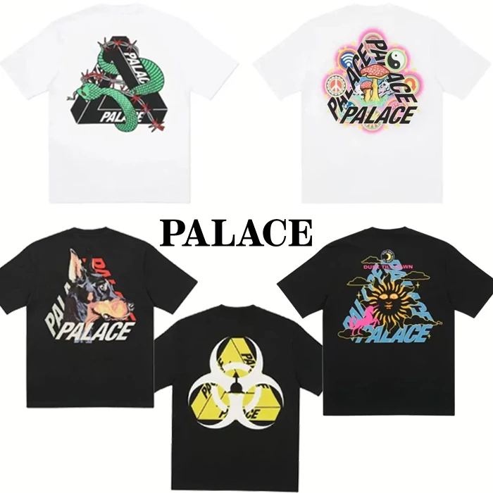 

23 Triangle graffiti PALACE print Tide brand Cotton T-shirt classic fashion street loose short sleeve men's women's summer new