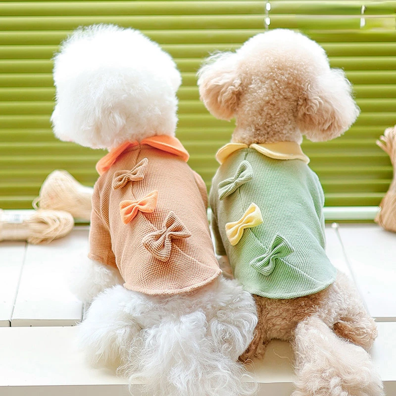 Pet Warm Sweater Autumn Winter Medium Small Dog Clothes Sweet Shirt Cute Bowknot Kitten Puppy Fashion Pullover Yorkshire Poodle
