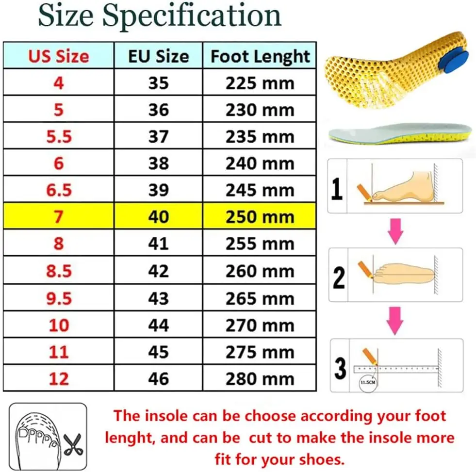 Elastic Shock Absorbing Shoe Insoles Breathable Honeycomb Sneaker Inserts Sports Shoe Insole Replacement Insoles