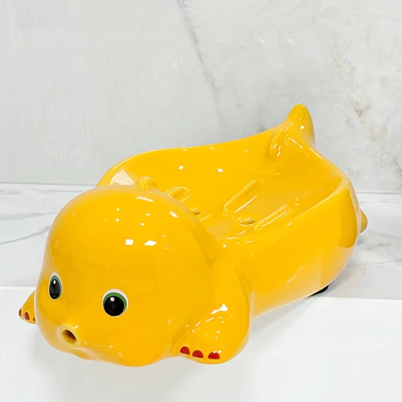 WHYOU милый керамический держатель для мыльницы Totoron сливной портативный домашний