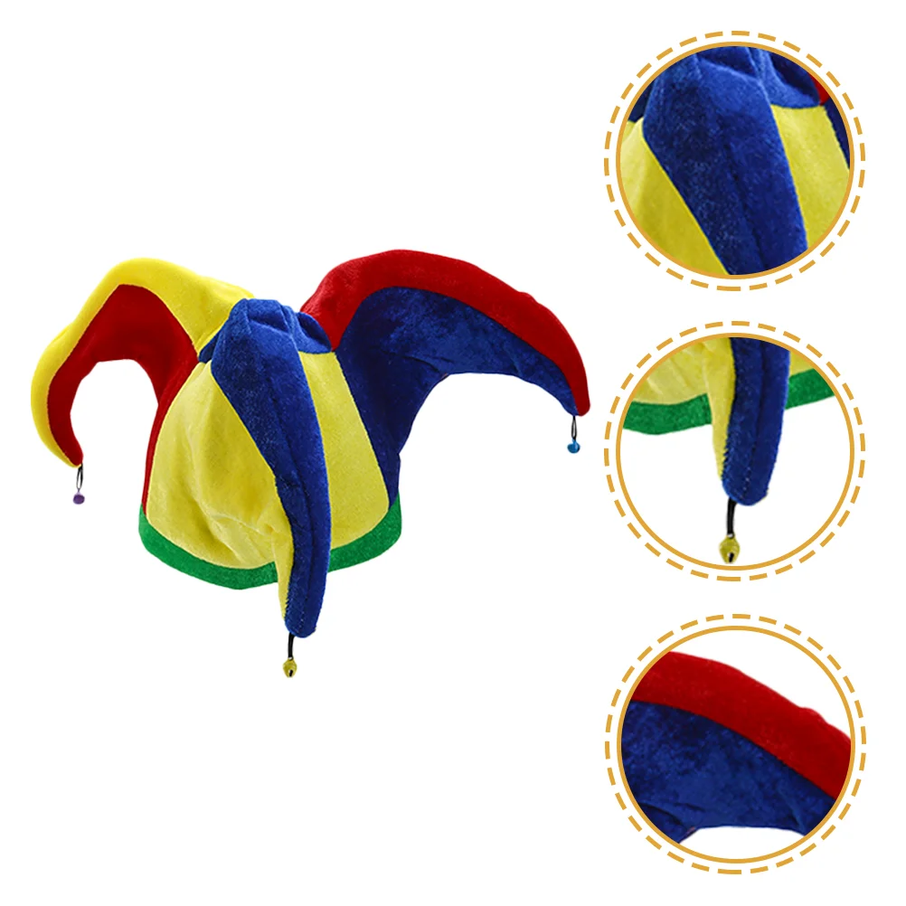 

2Pcs Funny Clown Hat Jester Costume Hat for Halloween Mardi Gras Birthday Festival Party
