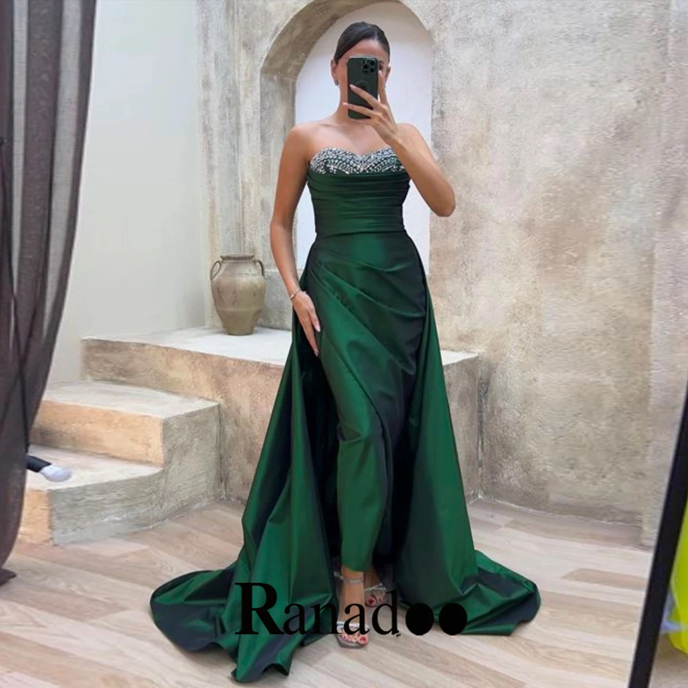 

Женское атласное платье Ranadoo, винтажное вечернее платье без бретелек, со шлейфом