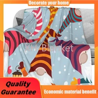 delerain funny gnomes soft throw blanket lightweight flannel fleece blanket for couch bed sofa travelling camping for kids