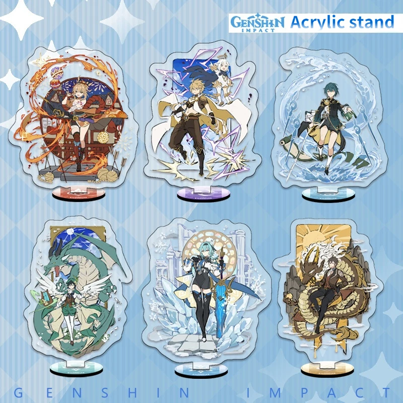 

16cm Anime Game Genshin Lmpact Model Figure Hobby Acrylic Stand Keqing Ganyu Yaemiko Collection Plate Desk Decor Gift Ornament