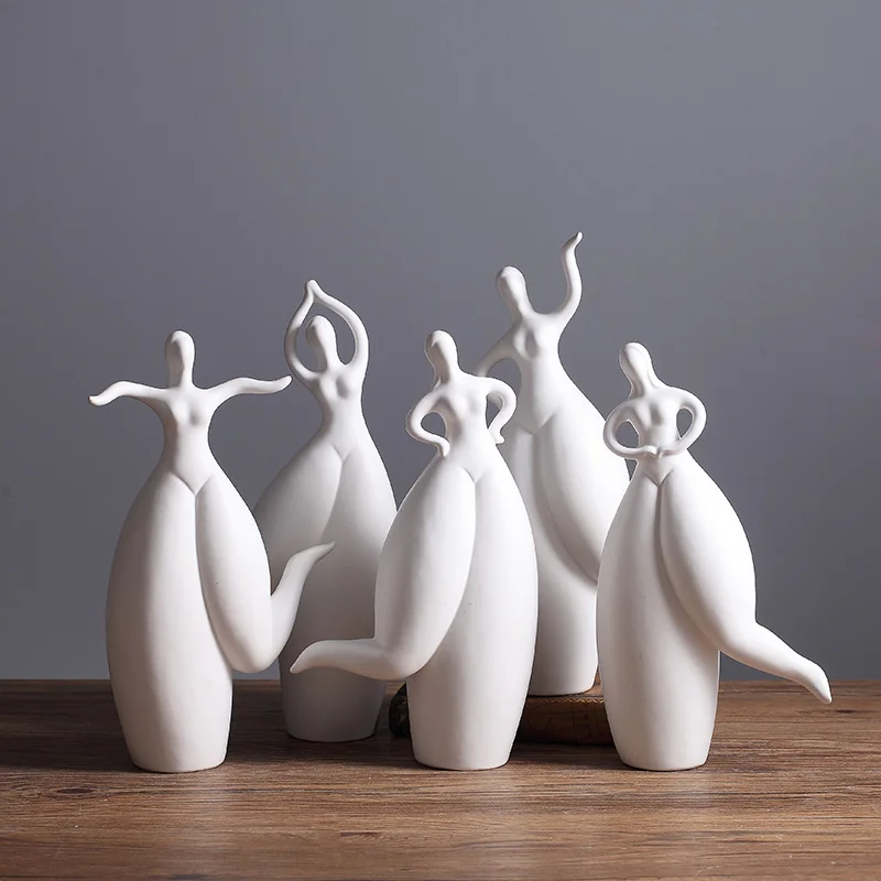 

Modern Beautiful Dancers Dancing Ceramic Accessories Home Livingroom Desktop Figurines Crafts Cabinet Table Sculpture Decoration