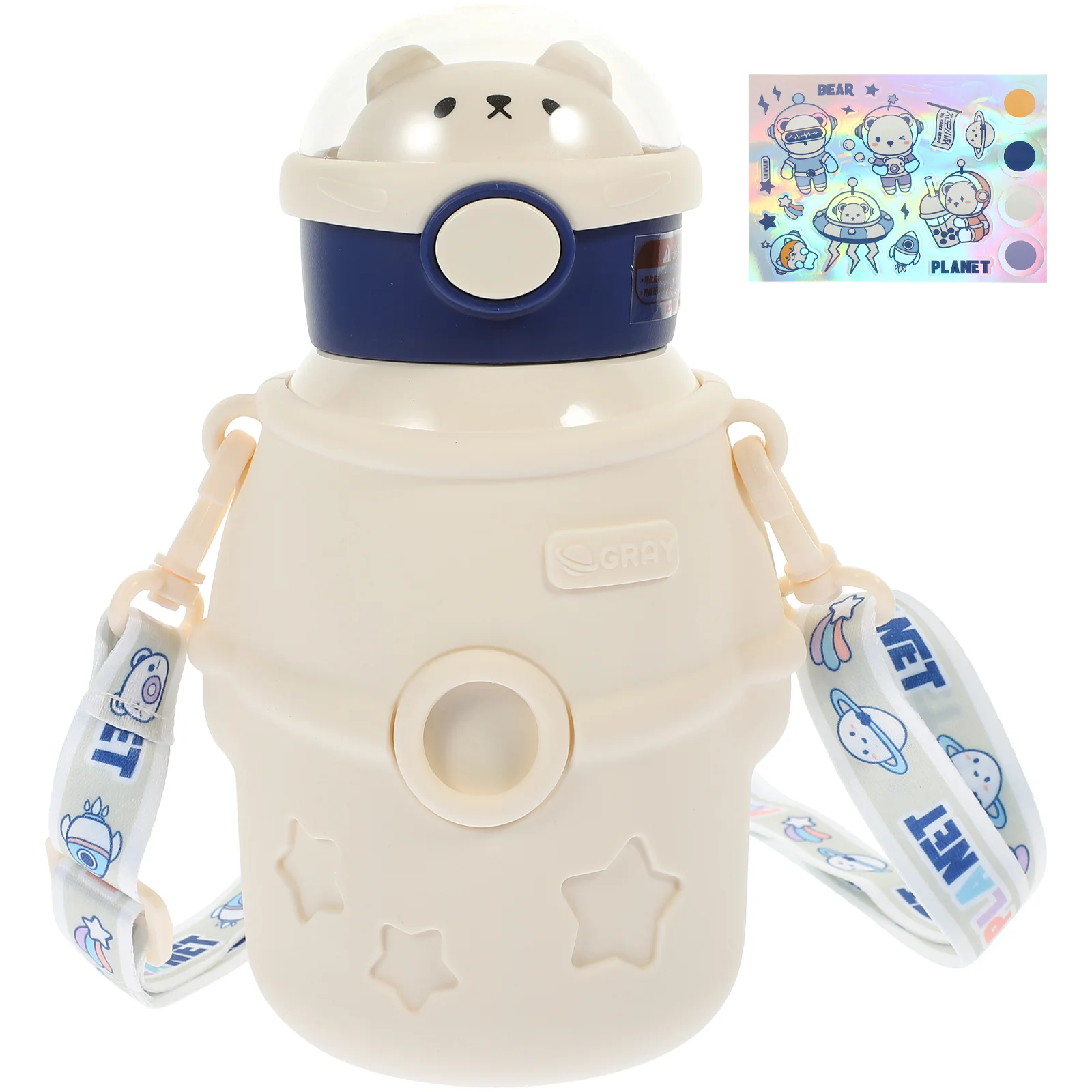 

Water Bottle Vacuum Cup Travel Straw Cups Jug Thermal Kids Tumbler Carrier Running Hiking Exercise School Container Belly