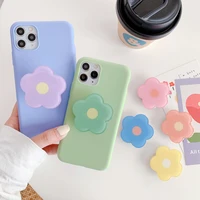 glossy popular flower expanding phone stand grip finger ring support anti fall round foldable mobile phone holder for iphone 11