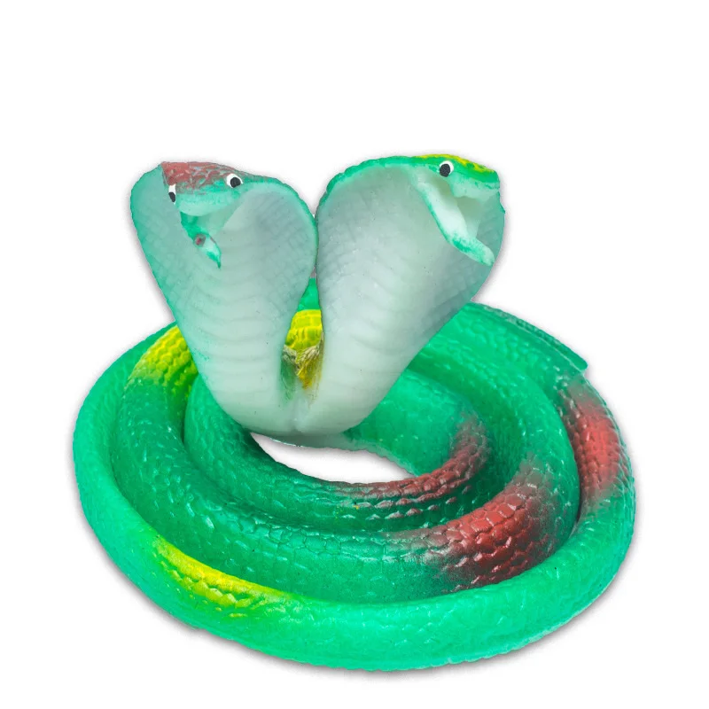 Simulation Double-headed Snake Toy Tricky Scary Toy Snake Soft Glue Fake Snake Props Double-headed Cobra Model Funny Toys 70cm