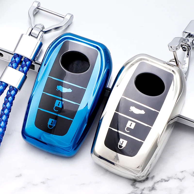 

Car 3/4 Button Key Case Cover Holder Bag Shell Keychain for Toyota Fortuner Prado Camry Rav4 Highlander Crown Accessories