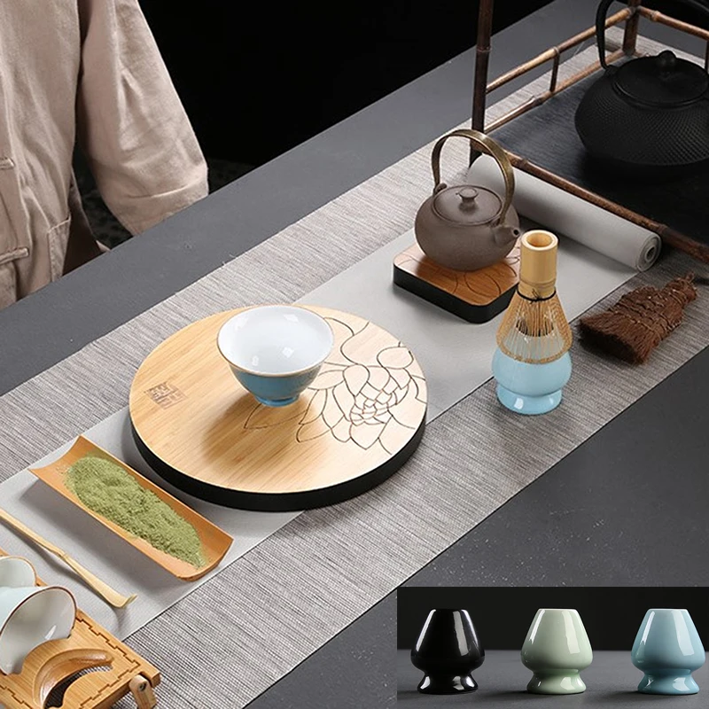 Мини бамбуковые аксессуары для чая держатель чайной кисти керамическая