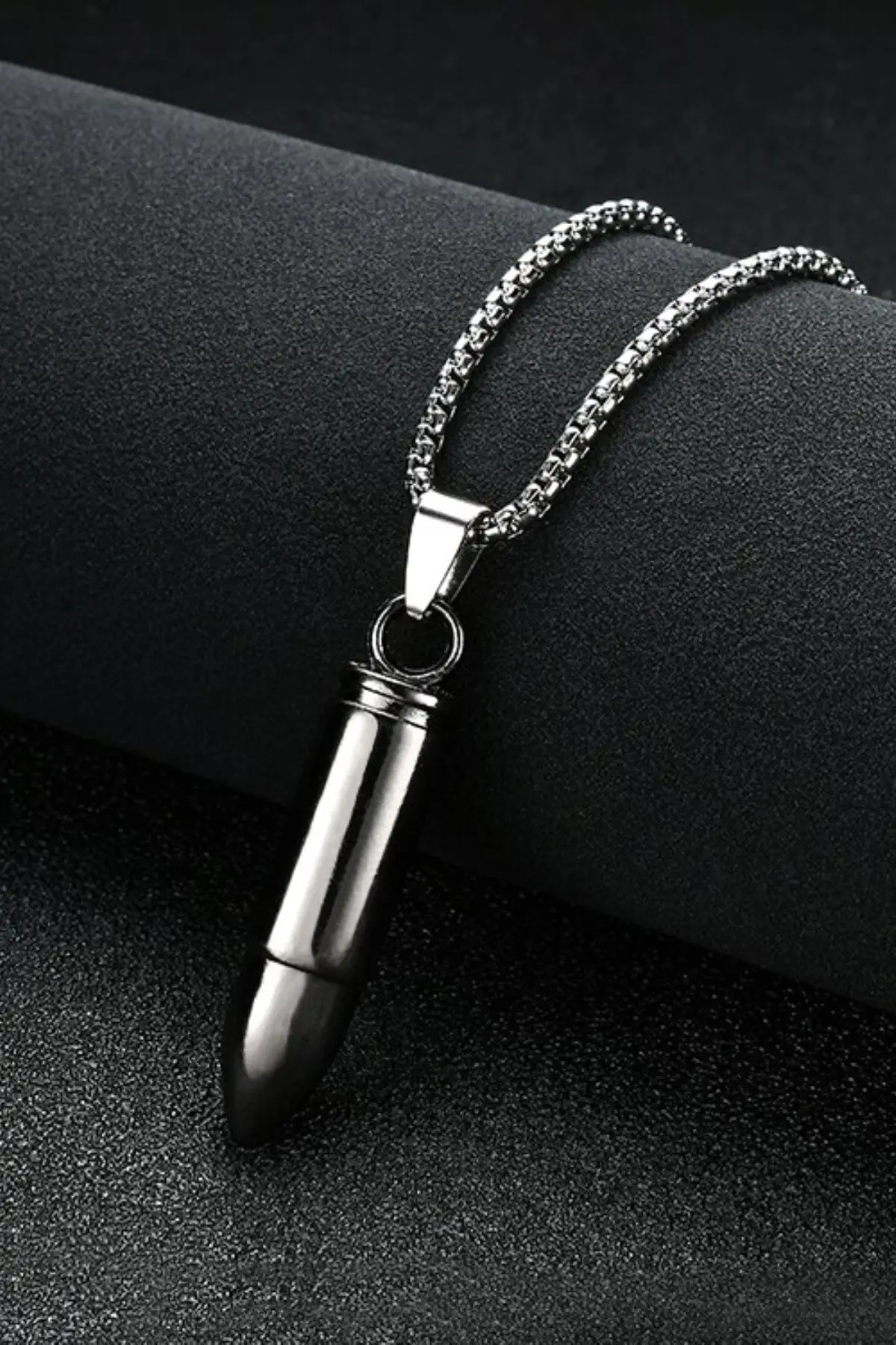 

Male Silver Gray Road Lead Stainless Steel Necklace