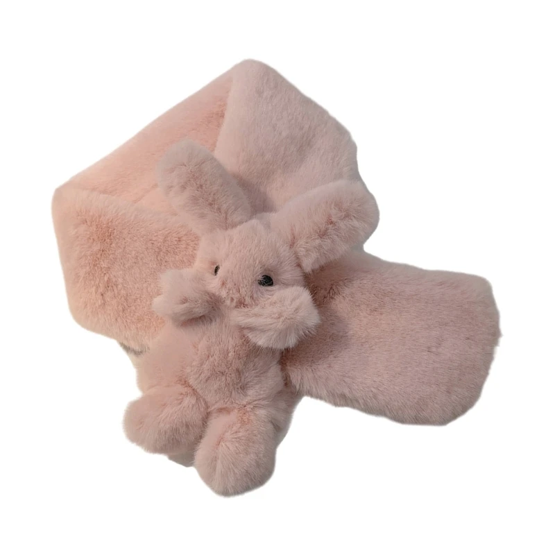 Зимний шарф с кроликом накидка на шею для активного отдыха шаль ветрозащитный