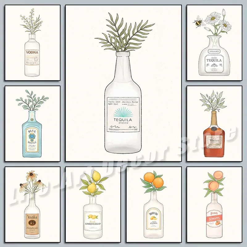 Картина Виски цветы картина на спиртовой стене для клуба бара общежития Декор