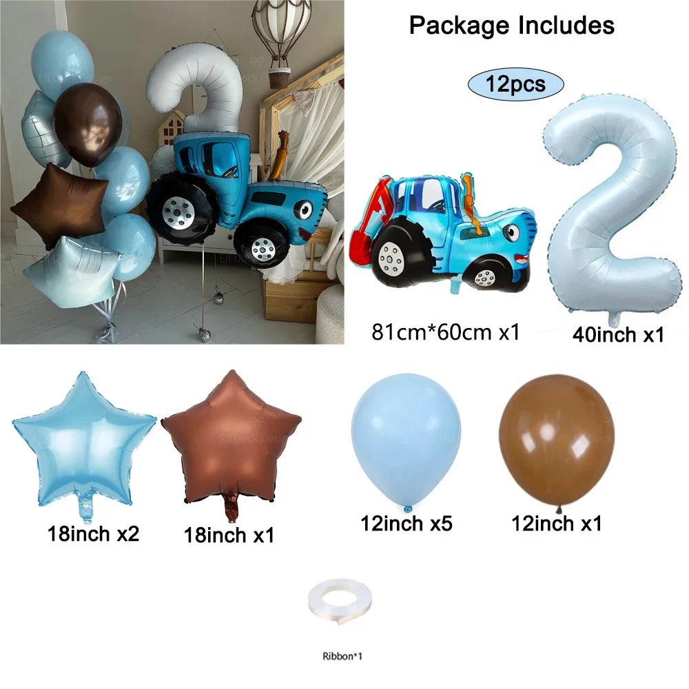 

Набор синих фольгированных шаров с цифрами для дня рождения