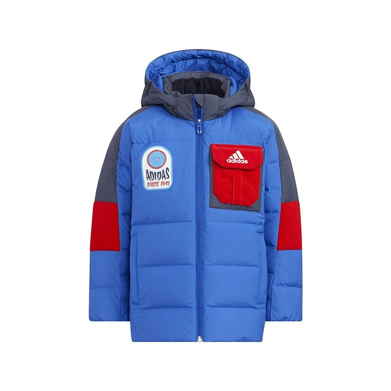 Adidas Пуховик для мальчиков и девочек Зимняя спортивная повседневная теплая