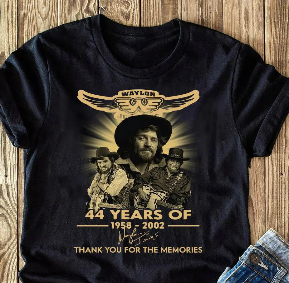 

Waylon Jennings 44 Years Of 1958-2002 Thank you For The Memories T-Shirt Tee Shirts