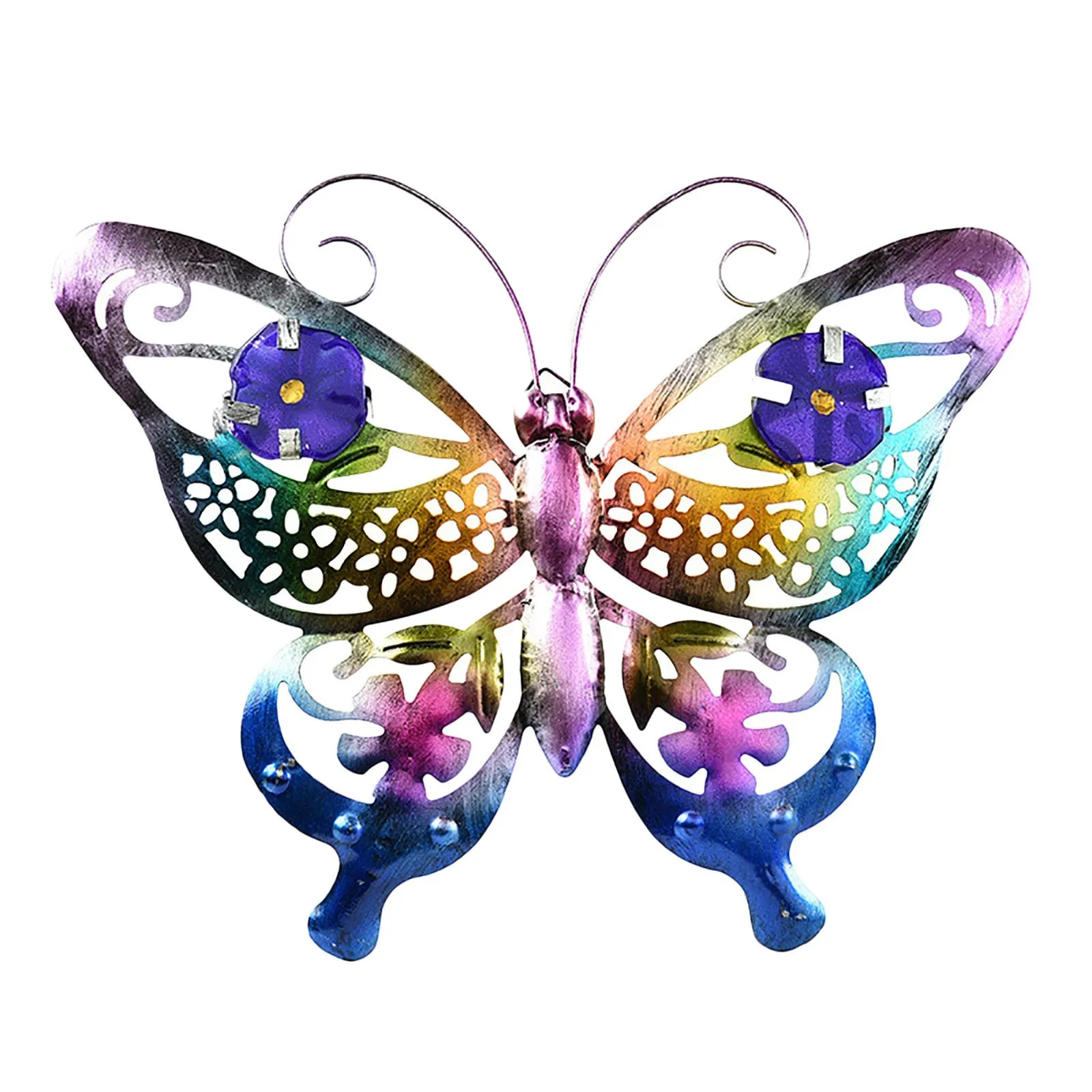 

Creative Metal Wall Hanging Butterfly Glass Painted Garden Bedroom Wall Ornament Room Decor Desk Ornaments For Home Christmas