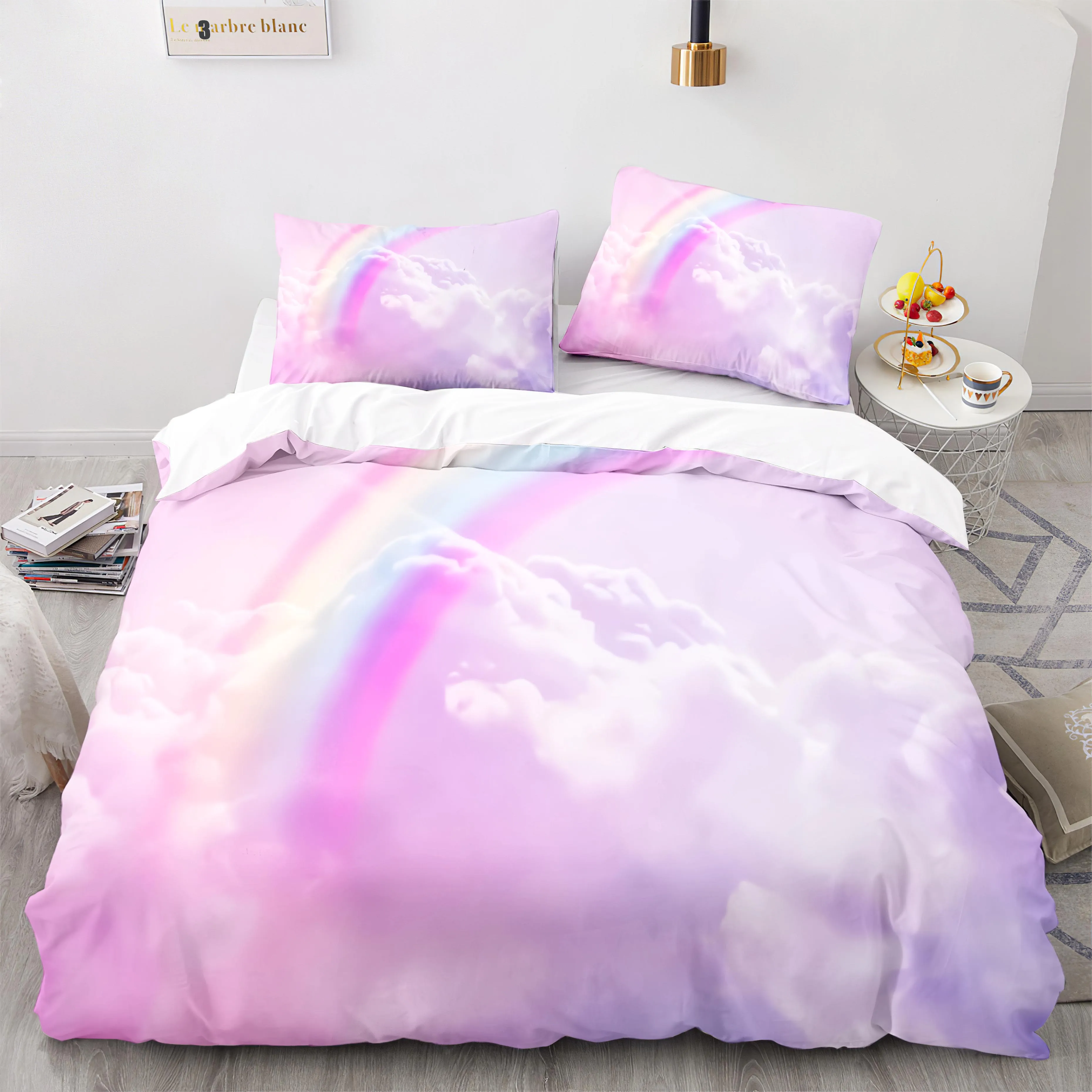 

Set Single Twin Full Queen King Size Rainbow Bed Set Aldult Kid постельное бельё 3D Anime 09 Colorful Rainbow Bedding