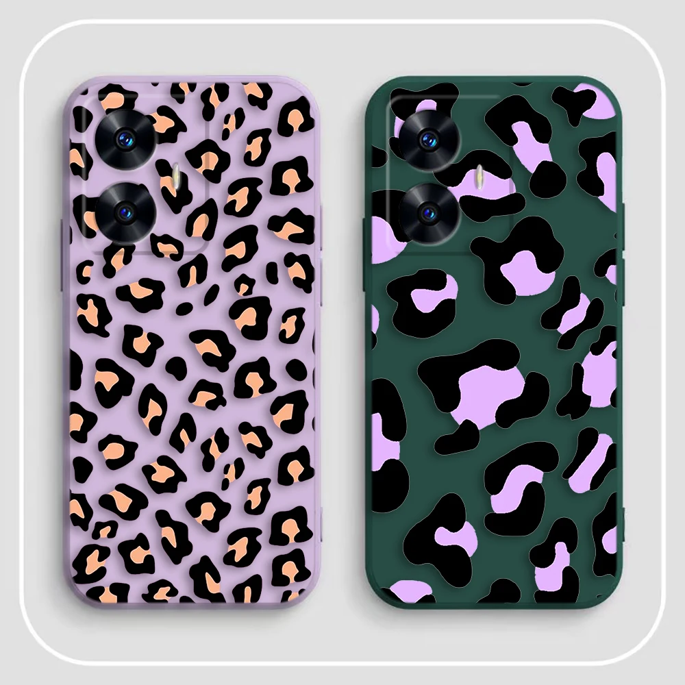 Чехол для телефона с леопардовым принтом Realme C65 C63 C53 C35 C55 C33 C30 C21Y C20 C12 C11 GT 2 XT NARAO 20 30