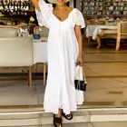 Платье VONDA женское летнее с V-образным вырезом, пикантный Однотонный сарафан до середины икры в стиле пэчворк, повседневвечерние вечернее, праздничное, оверсайз, 2022