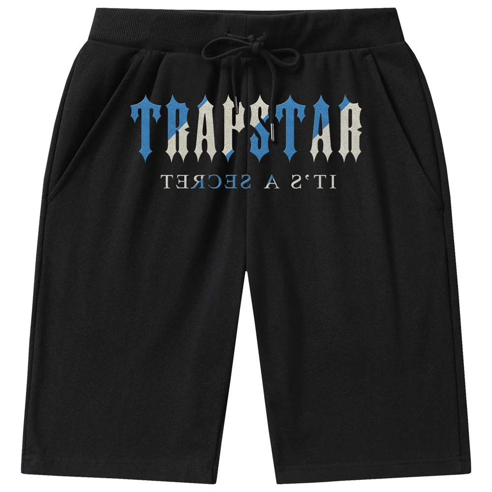 TRAPSTAR Summer New Cotton Casual Shorts Men's Straight 5-inch Pants Large Men's Printed Fashion Brand Versatile