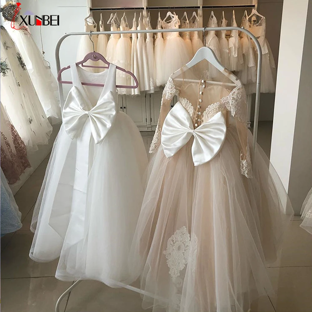 In Stock ! Flower Girl Dress Fast Delivery Children's First Communion Stunning Princess Dress Ball Gown Wedding Partyeves Dress