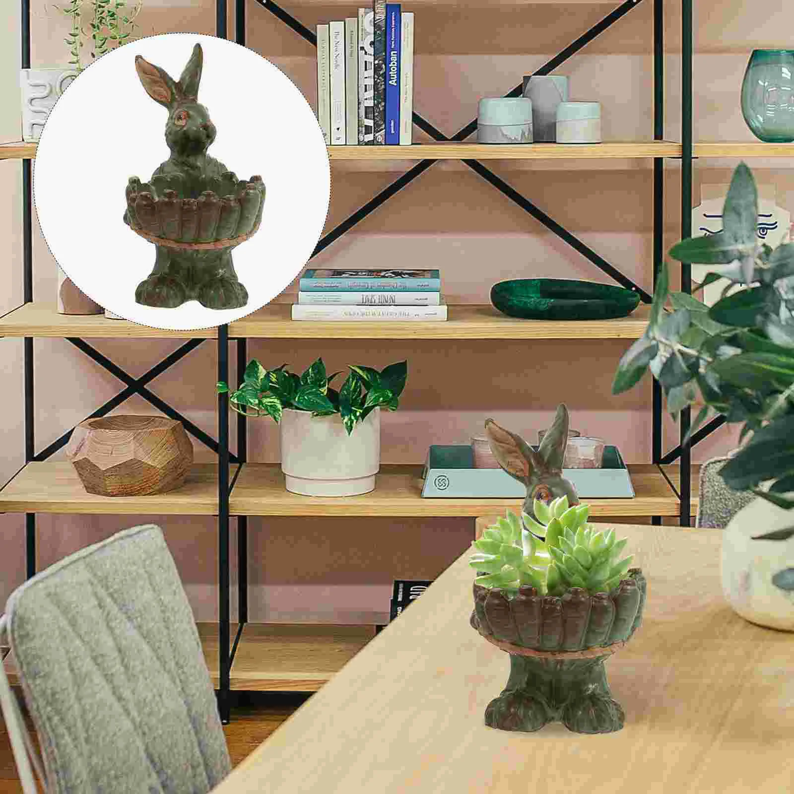 

Lovely Planter Animal Flowerpots Ceramic Rabbit Flowerpots Gardening Pots