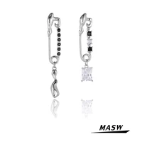 masw high quality aaa zircon earrings 2022 new trend luxury design asymmetrical dangle drop earrings for women jewelry gifts